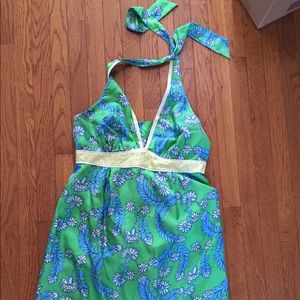 EUC Lilly Pulitzer Green, Yellow, and Blue Silk